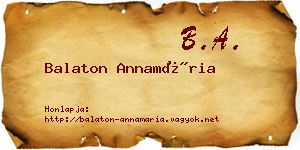 Balaton Annamária névjegykártya