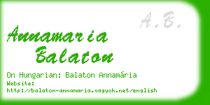 annamaria balaton business card